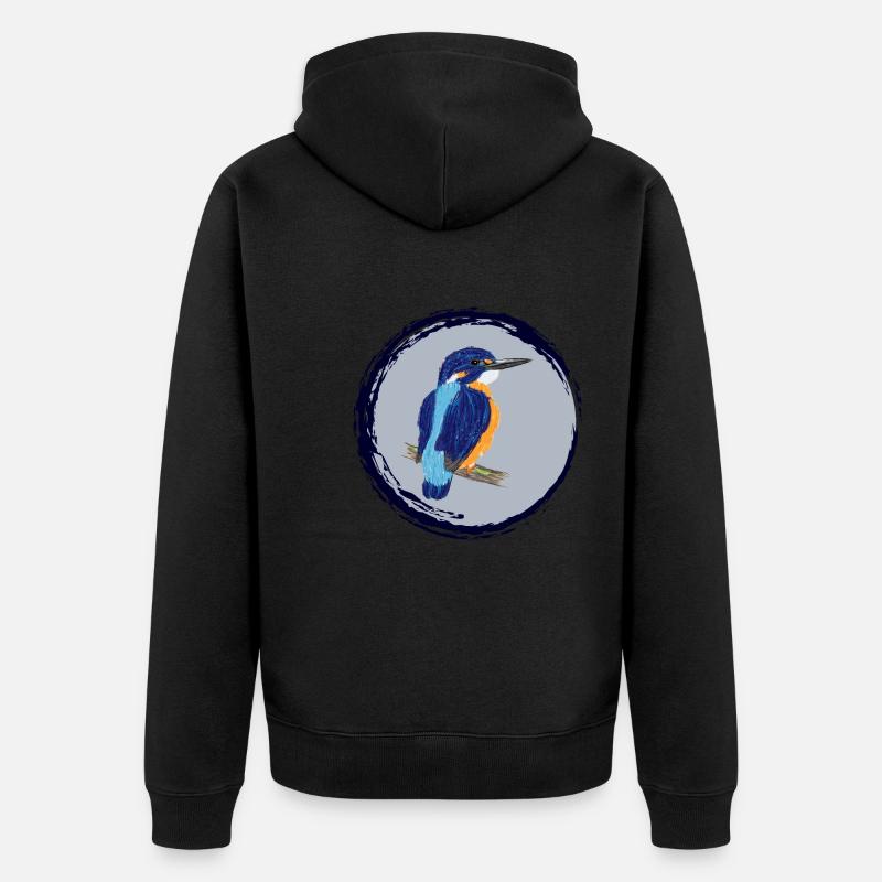 Nettes Design mit einem Eisvogel II - Unisex Premium Bio Zip Hoodie - Schwarz