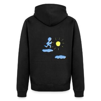 courir sur les nuages soleil ciel coureurs de sport - Veste à capuche bio Premium Unisexe - noir - Dos - Nico (187cm)