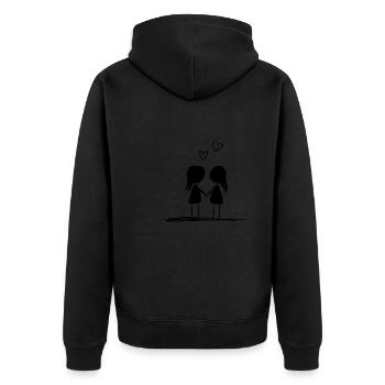rainbow colors hearts love symbol lgbt - Unisex Premium Organic Zip Hoodie - black - Back - Nico (187cm)