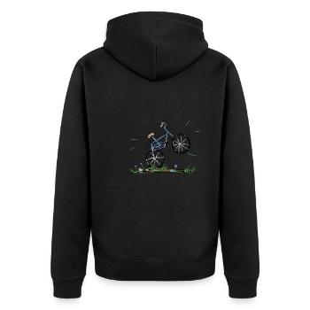 fahrad symbole sportif cyclismes roulent - Veste à capuche bio Premium Unisexe - noir - Dos - Nico (187cm)