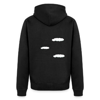 sky background three clouds - Unisex Premium Organic Zip Hoodie - black - Back - Nico (187cm)