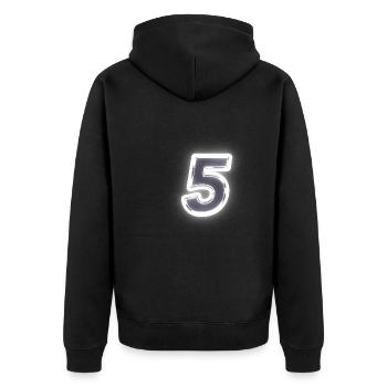 5 Nombre nombre lumineux brillant - Veste à capuche bio Premium Unisexe - noir - Dos - Nico (187cm)