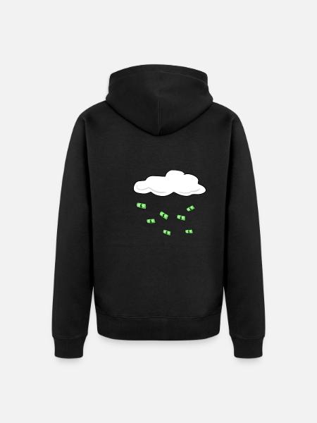 Money rain cloud sky wealth - Unisex Premium Organic Zip Hoodie - black