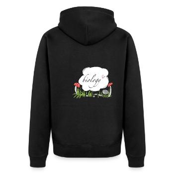 biologie pflanzen naturwissenschaft - Unisex Premium Bio Zip Hoodie - Schwarz - Hinten - Nico (187cm)