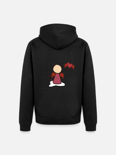 heart devil evil man symbol - Unisex Premium Organic Zip Hoodie - black