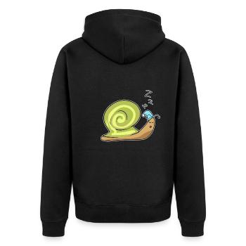 escargot sommeil fatigué animal nuit - Veste à capuche bio Premium Unisexe - noir - Dos - Nico (187cm)