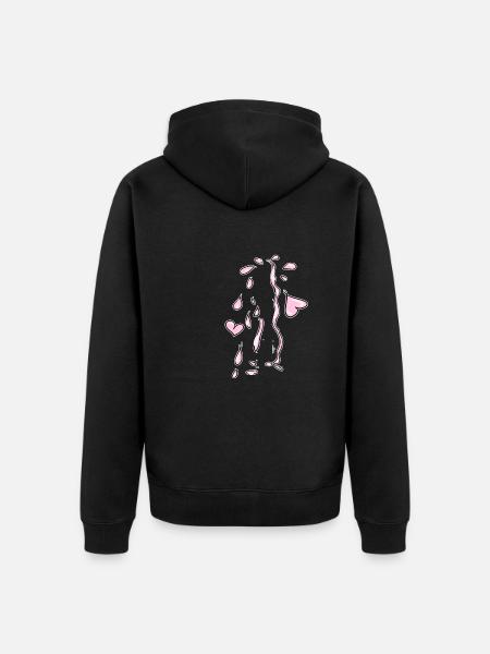 hearts pink heart symbol love - Unisex Premium Organic Zip Hoodie - black