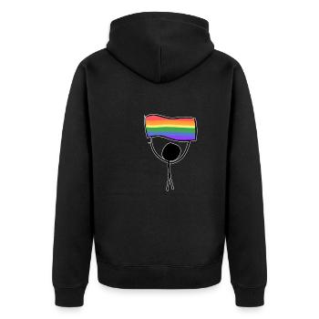 lgbt flagge symbol liebe mensch - Unisex Premium Bio Zip Hoodie - Schwarz - Hinten - Nico (187cm)