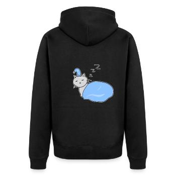 chat fatigué sommeil nuit animal - Veste à capuche bio Premium Unisexe - noir - Dos - Nico (187cm)