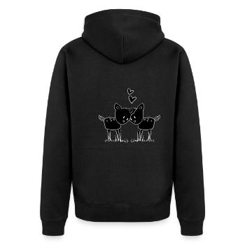 amour couple chers cerfs animaux - Veste à capuche bio Premium Unisexe - noir - Dos - Nico (187cm)