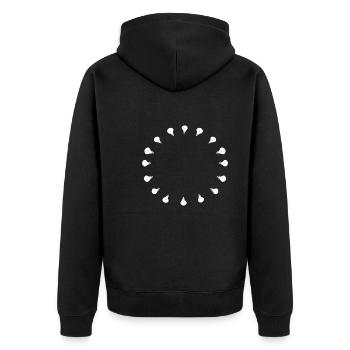 glühbirne kreis scheinen licht symbol - Unisex Premium Bio Zip Hoodie - Schwarz - Hinten - Nico (187cm)