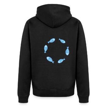 cercle poisson poisson nagent militants des droits des animaux - Veste à capuche bio Premium Unisexe - noir - Dos - Nico (187cm)