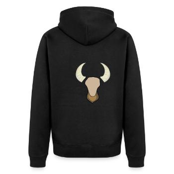 tier widder bulle hörner symbol - Unisex Premium Bio Zip Hoodie - Schwarz - Hinten - Nico (187cm)