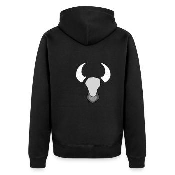 tier widder bulle hörner symbol - Unisex Premium Bio Zip Hoodie - Schwarz - Hinten - Nico (187cm)