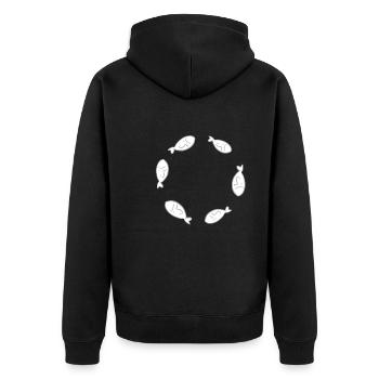 cercle poisson poisson nagent militants des droits des animaux - Veste à capuche bio Premium Unisexe - noir - Dos - Nico (187cm)