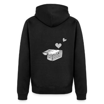 coffre au trésor symbole cœurs au trésor rouge - Veste à capuche bio Premium Unisexe - noir - Dos - Nico (187cm)