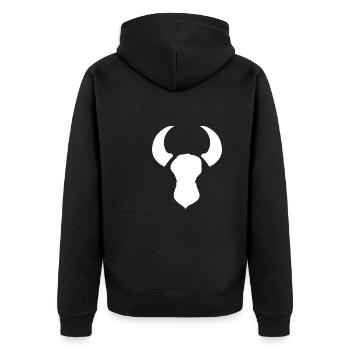 tier widder bulle hörner symbol - Unisex Premium Bio Zip Hoodie - Schwarz - Hinten - Nico (187cm)