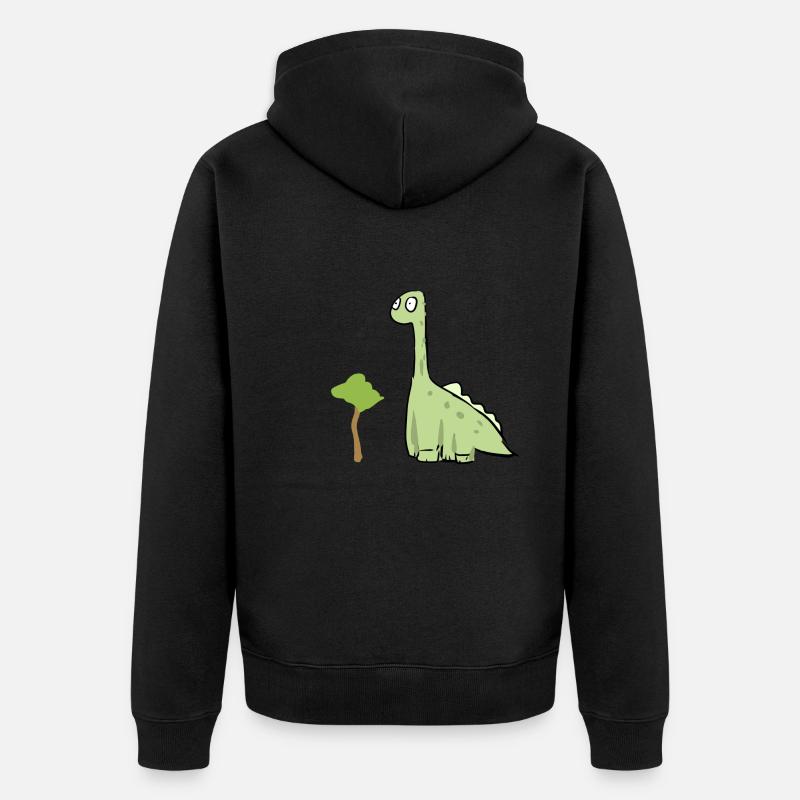 dinosaurier tier grün baum - Unisex Premium Bio Zip Hoodie - Schwarz