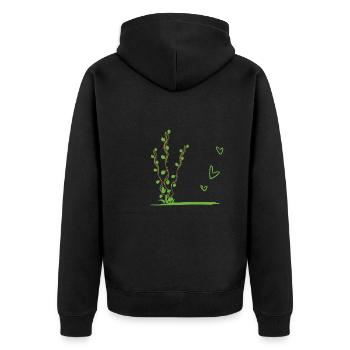 Feuilles du symbole de la nature végétale - Veste à capuche bio Premium Unisexe - noir - Dos - Nico (187cm)
