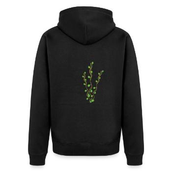 Symbole de la plante Nature Branches Feuilles - Veste à capuche bio Premium Unisexe - noir - Dos - Nico (187cm)