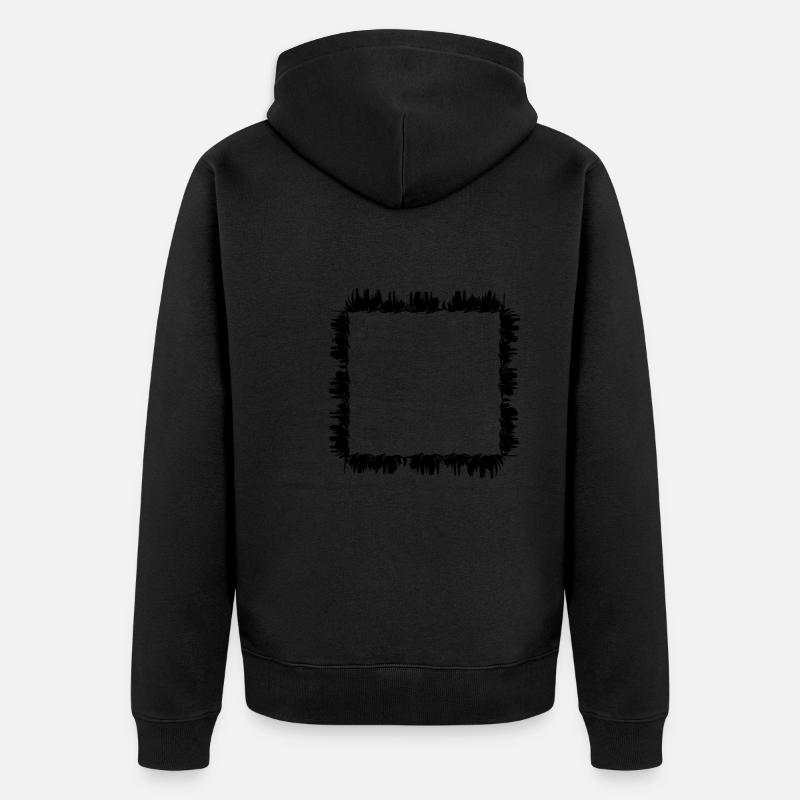 square square frame grass - Unisex Premium Organic Zip Hoodie - black