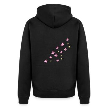 symboles papillons abeilles nature volant - Veste à capuche bio Premium Unisexe - noir - Dos - Nico (187cm)