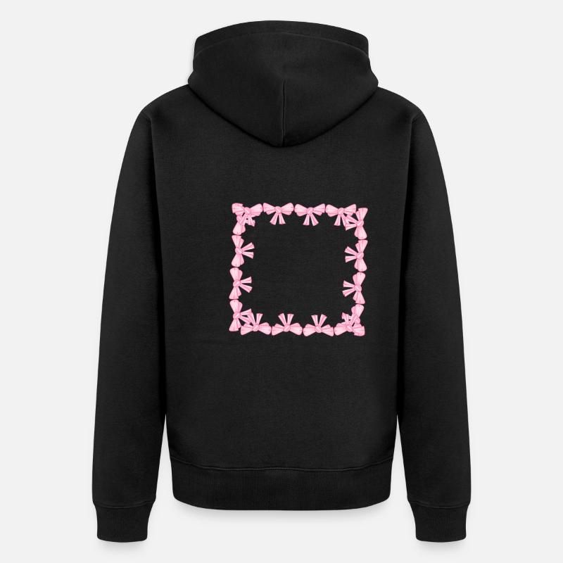 frame square square loop pink - Unisex Premium Organic Zip Hoodie - black