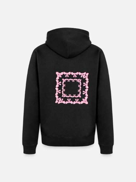 frame square square loop pink - Unisex Premium Organic Zip Hoodie - black