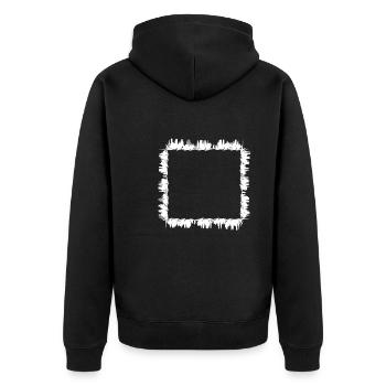 square square frame grass - Unisex Premium Organic Zip Hoodie - black - Back - Nico (187cm)