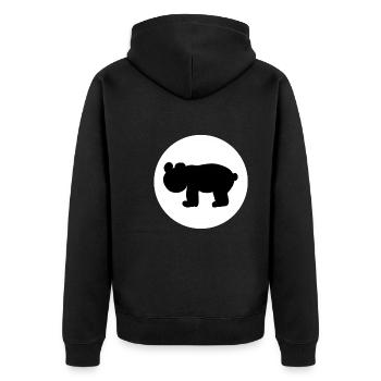 Circle Bear Animal Symbol - Unisex Premium Organic Zip Hoodie - black - Back - Nico (187cm)