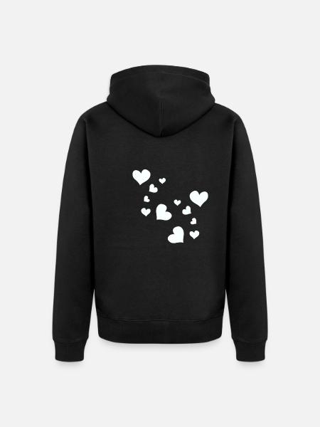 Pattern Heart Heart Symbol - Unisex Premium Organic Zip Hoodie - black