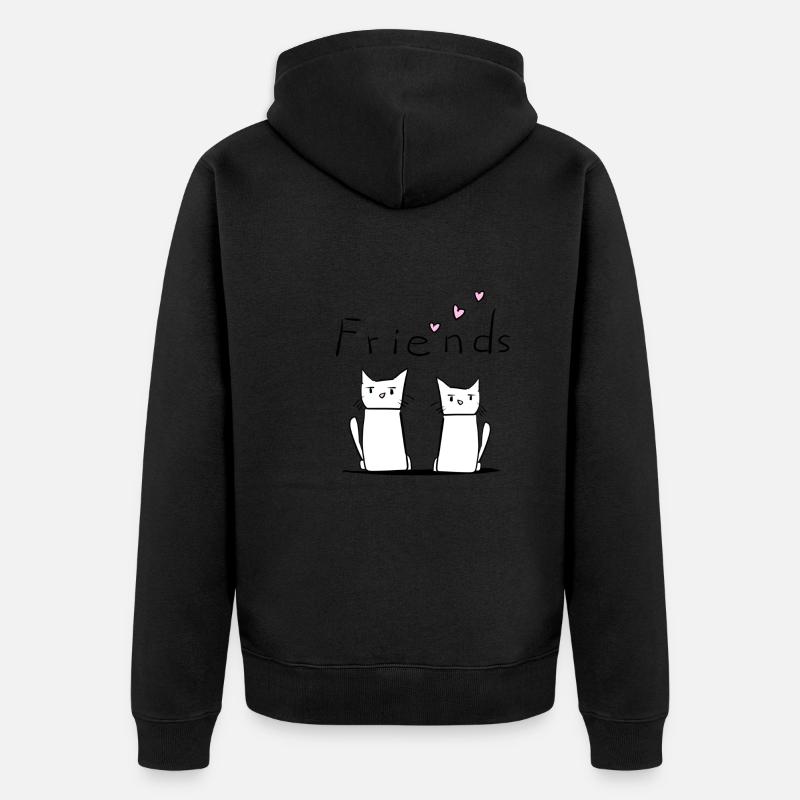 Amis Ami Amitié Chats Chat - Veste à capuche bio Premium Unisexe - noir