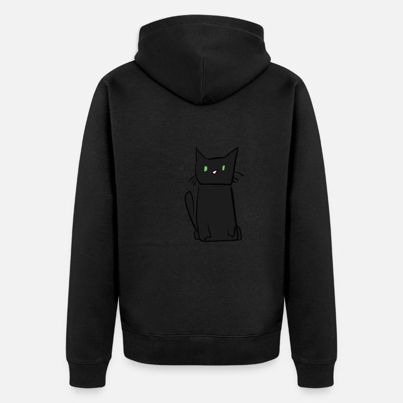 animal chat sombre mignon - Veste à capuche bio Premium Unisexe - noir