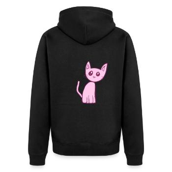 Chat rose animal animal mignon - Veste à capuche bio Premium Unisexe - noir - Dos - Nico (187cm)