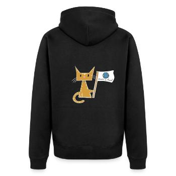 sauver la planète drapeau chat protection du climat - Veste à capuche bio Premium Unisexe - noir - Dos - Nico (187cm)