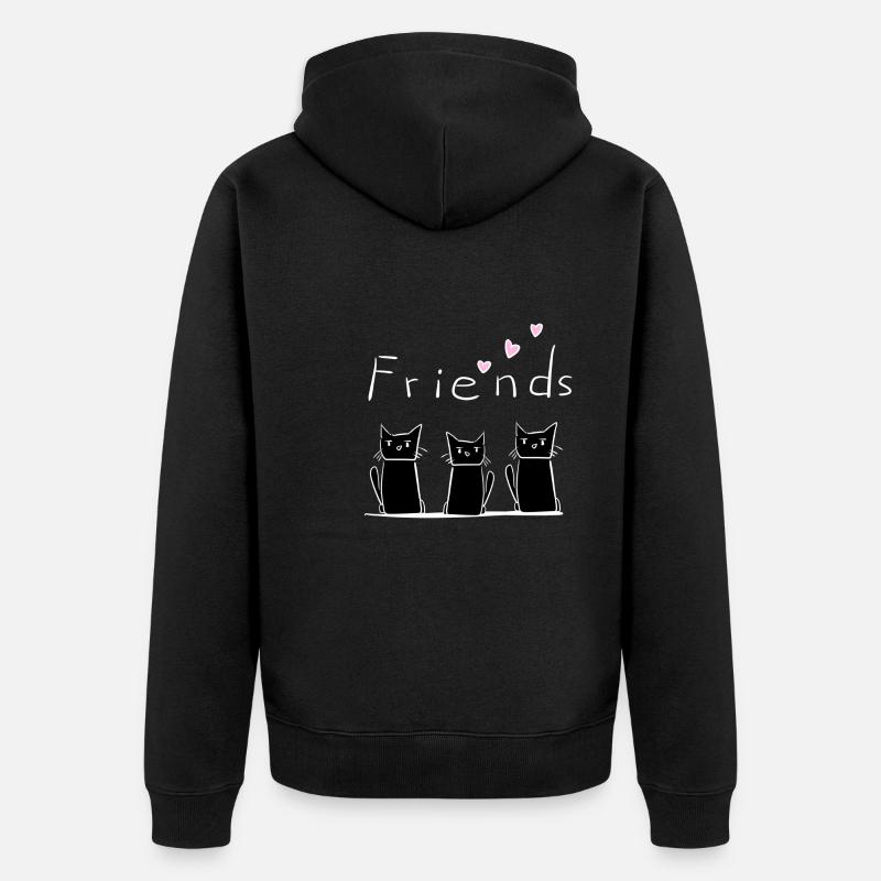 Amis trois chats animaux animal - Veste à capuche bio Premium Unisexe - noir