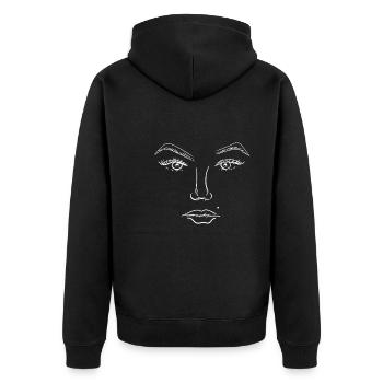 Art Face Man Symbol Template - Unisex Premium Organic Zip Hoodie - black - Back - Nico (187cm)