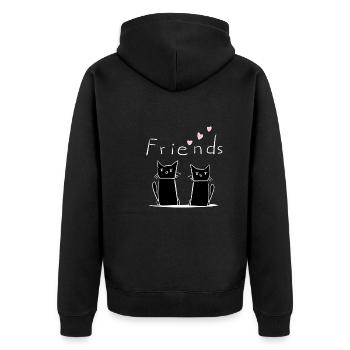 Amis Ami Amitié Chats Chat - Veste à capuche bio Premium Unisexe - noir - Dos - Nico (187cm)