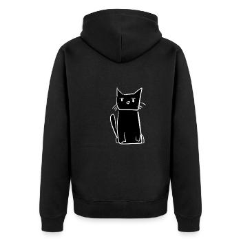 cartoon katze tier süß - Unisex Premium Bio Zip Hoodie - Schwarz - Hinten - Nico (187cm)