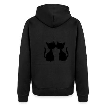 deux chats symbole amis chat - Veste à capuche bio Premium Unisexe - noir - Dos - Nico (187cm)