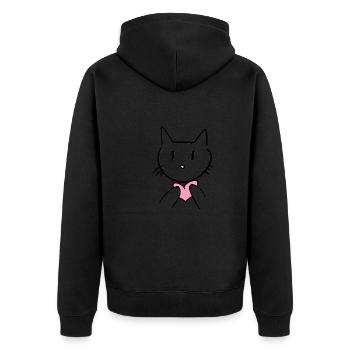 Cœur d’amour d’animal de chat - Veste à capuche bio Premium Unisexe - noir - Dos - Nico (187cm)