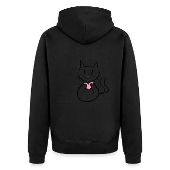 Cœur de dessin animé mignon de chat - Veste à capuche bio Premium Unisexe - noir - Dos - Nico (187cm)