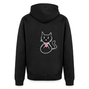 Cœur de dessin animé mignon de chat - Veste à capuche bio Premium Unisexe - noir - Dos - Nico (187cm)