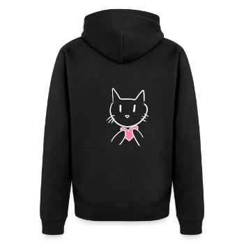 Cœur d’amour d’animal de chat - Veste à capuche bio Premium Unisexe - noir - Dos - Nico (187cm)