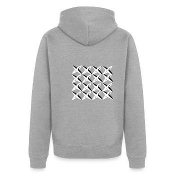motif de croix nette - Veste à capuche bio Premium Unisexe - gris chiné - Dos - Nico (187cm)
