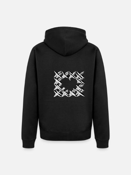 pattern cross net grey - Unisex Premium Organic Zip Hoodie - black