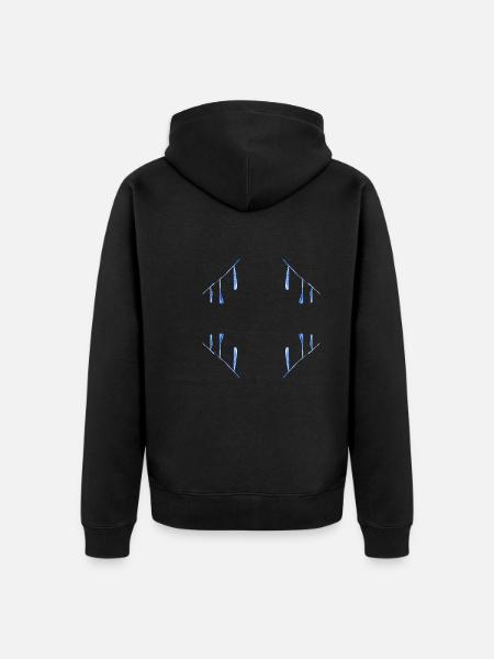 blue pattern drop - Unisex Premium Organic Zip Hoodie - black