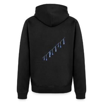wassertropfen linie wasser - Unisex Premium Bio Zip Hoodie - Schwarz - Hinten - Nico (187cm)
