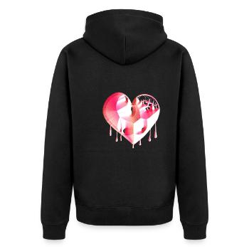symbole du cœur cicatrices roses brisées - Veste à capuche bio Premium Unisexe - noir - Dos - Nico (187cm)