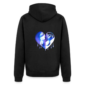 symbole du cœur cicatrices bleues brisées - Veste à capuche bio Premium Unisexe - noir - Dos - Nico (187cm)